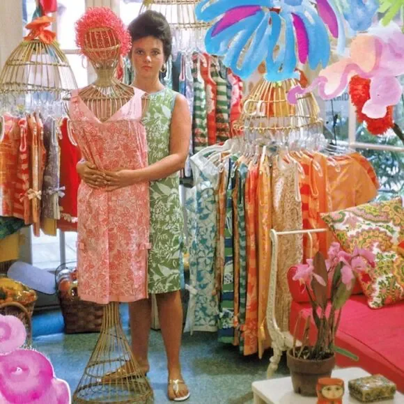 Key West Hand Print Vanda Rare Neon Orange Nautical 3/4 Sleeve Vintage Top - Picture 2 of 12